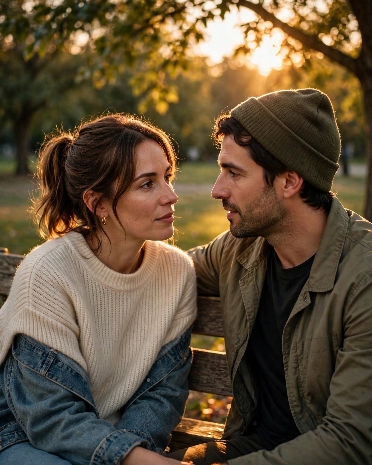 Couple having an honest deep conversation together before marriage