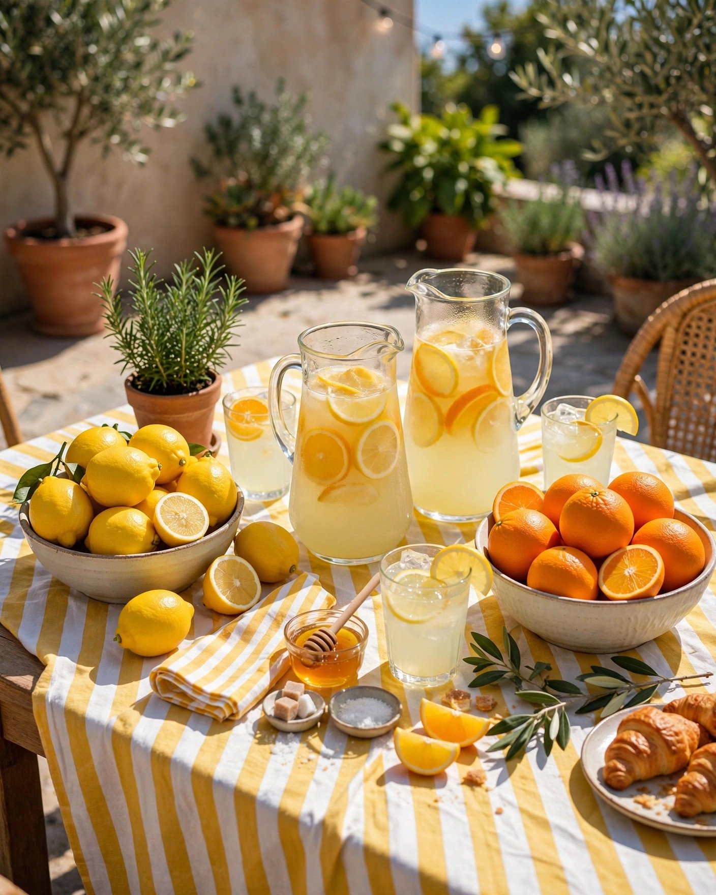 Citrus bridal shower brunch with lemon decor and fresh-squeezed lemonade