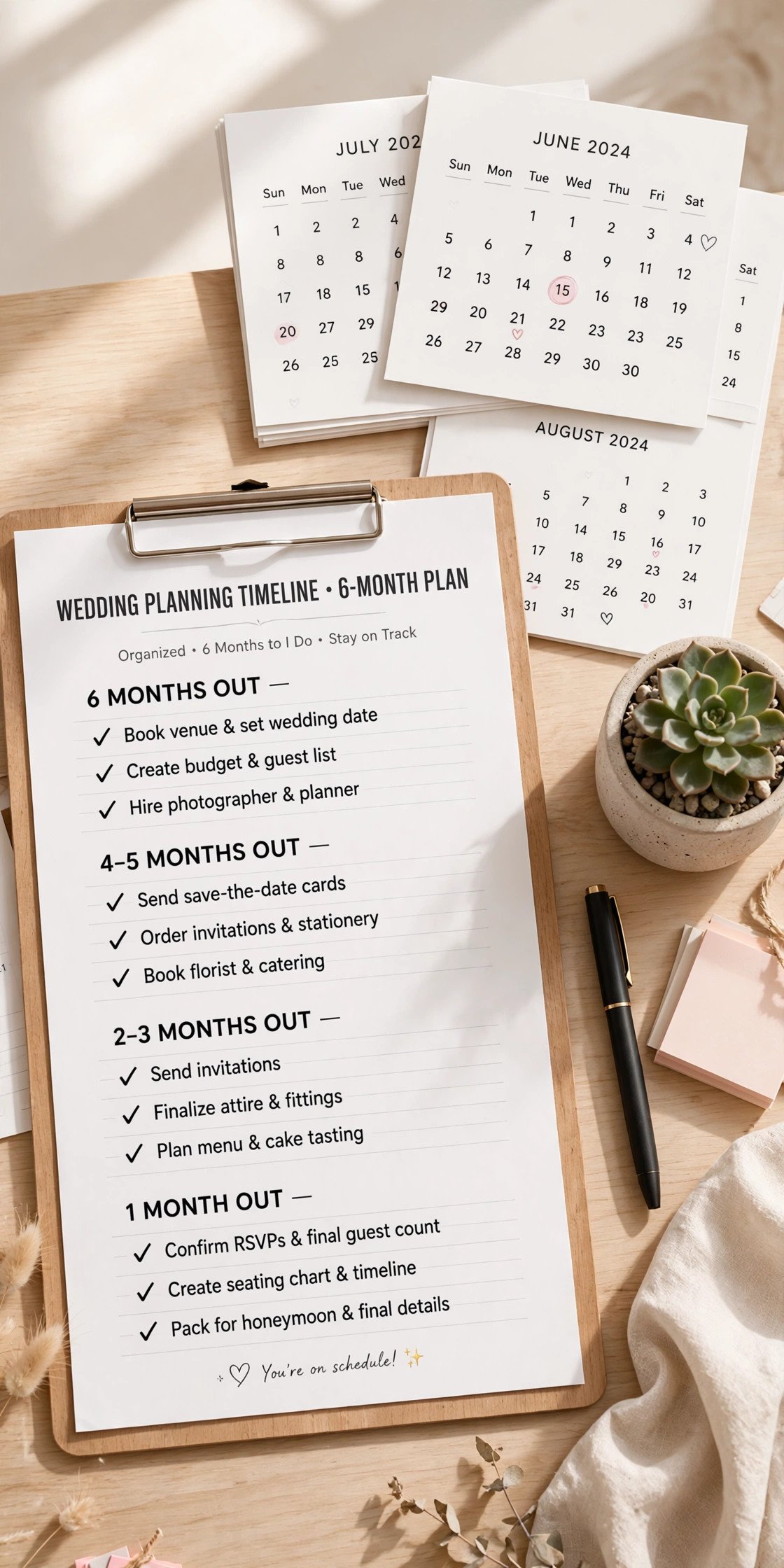 Wedding planning timeline checklist for a $5000 budget wedding