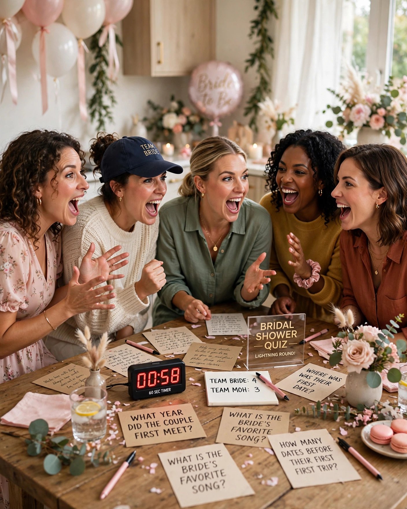 Fast-paced he said she said quiz game at a bridal shower