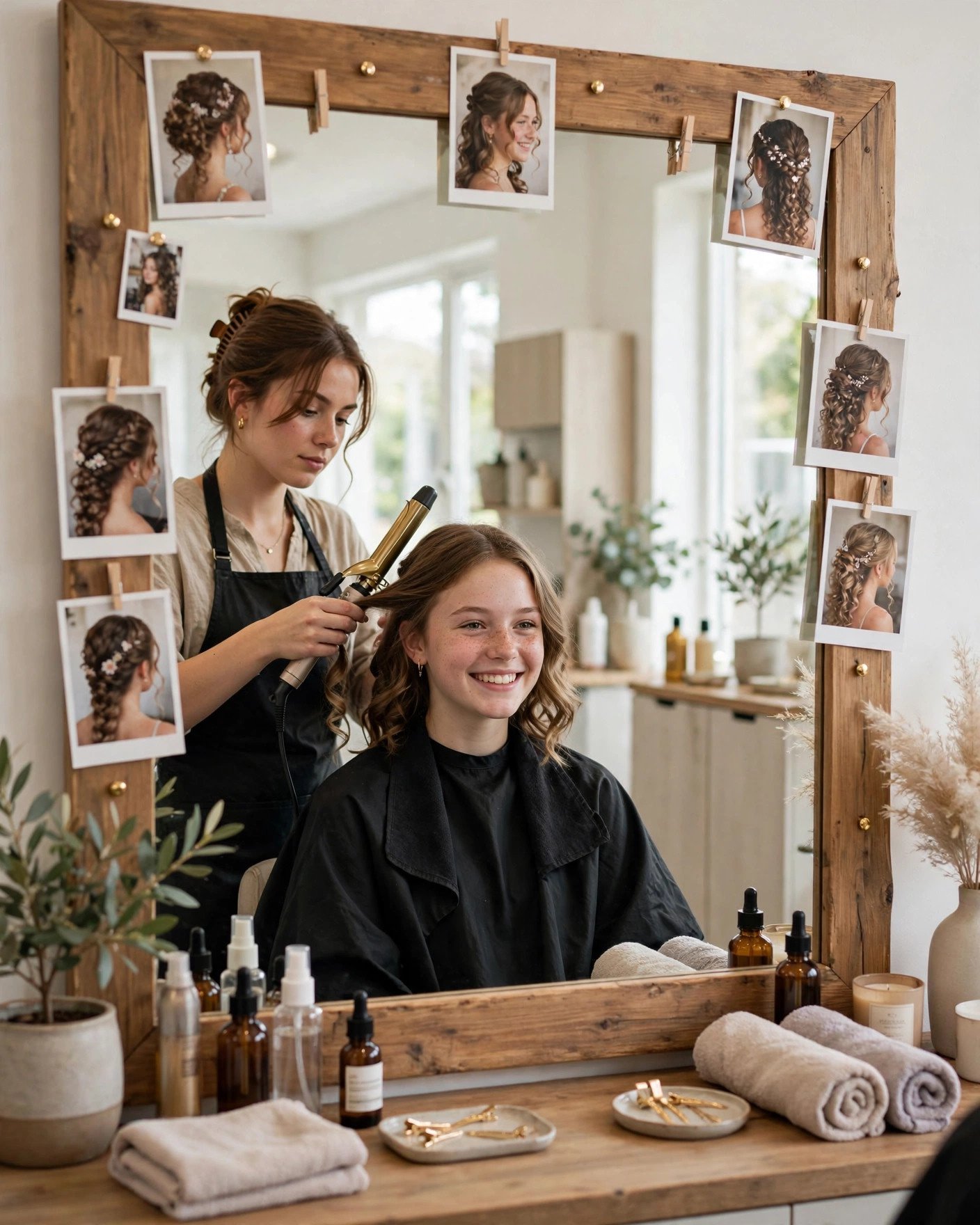 Relaxed prom hair trial with a trusted stylist in a salon