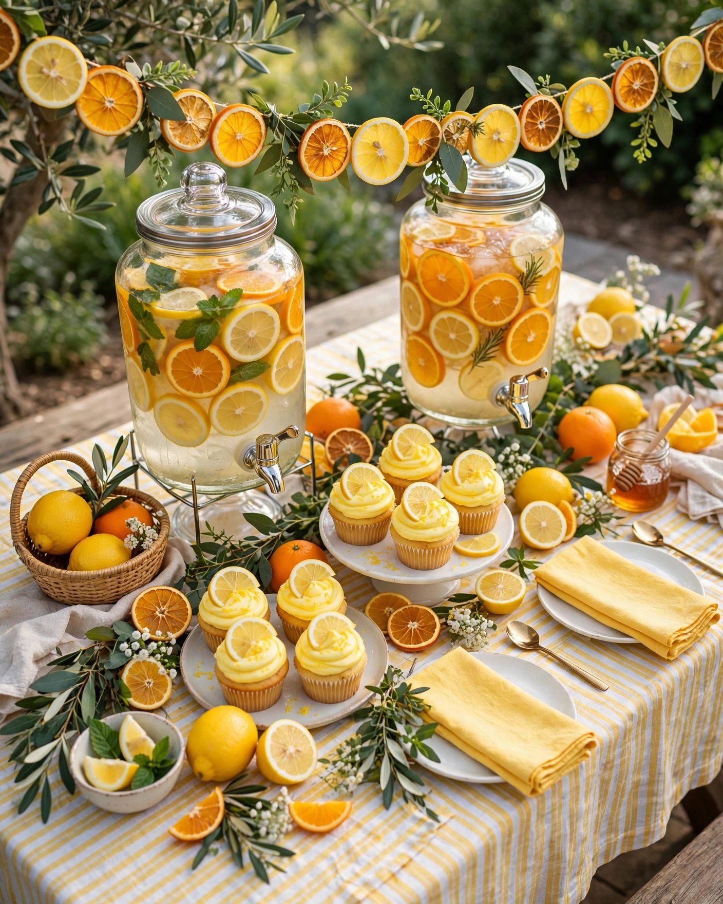 Citrus themed bridal shower with lemons and oranges