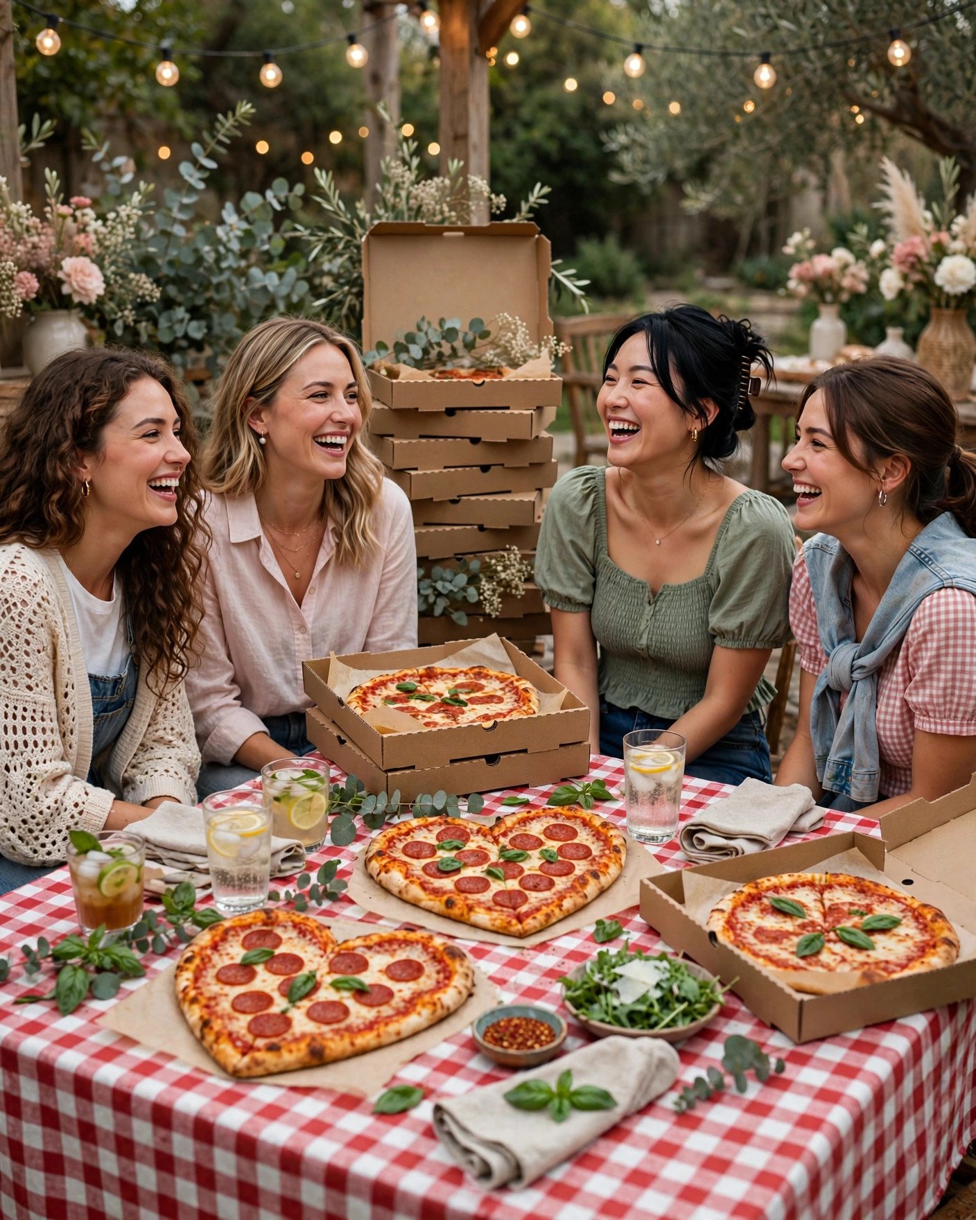 Pizza my heart bridal shower with heart shaped pizzas