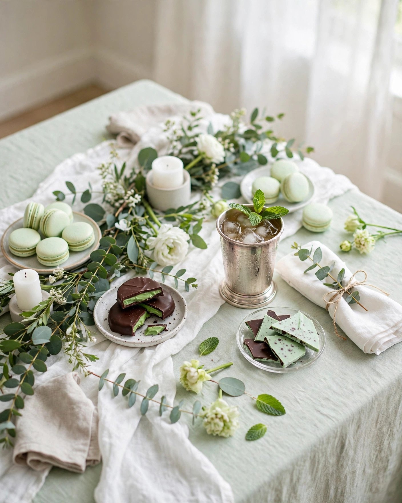 Mint to be bridal shower in mint green and white