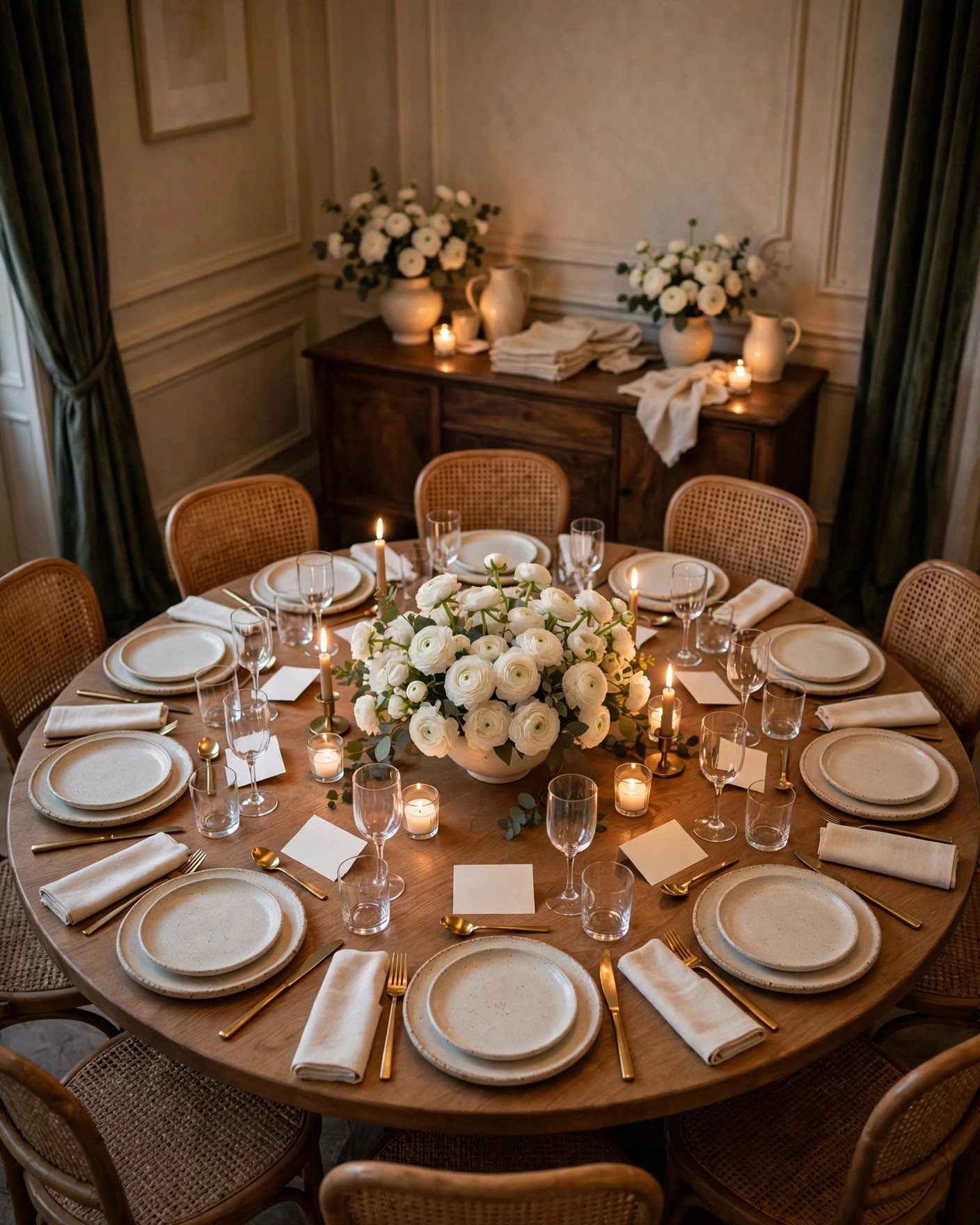 Small styled bridal shower gathering with intimate table and exquisite place settings