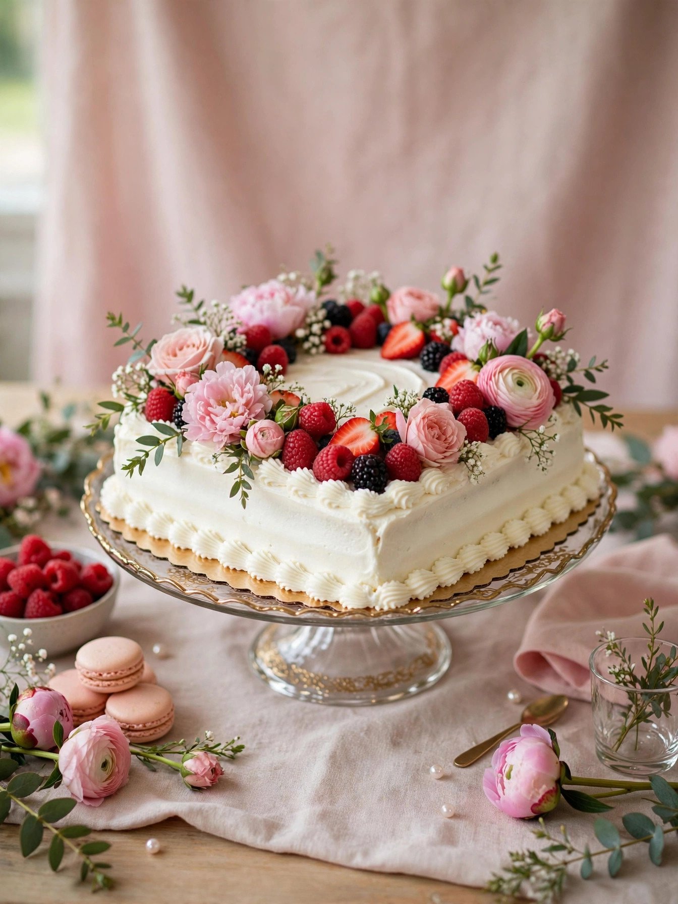 Grocery store sheet cake decorated with fresh flowers for a bridal shower