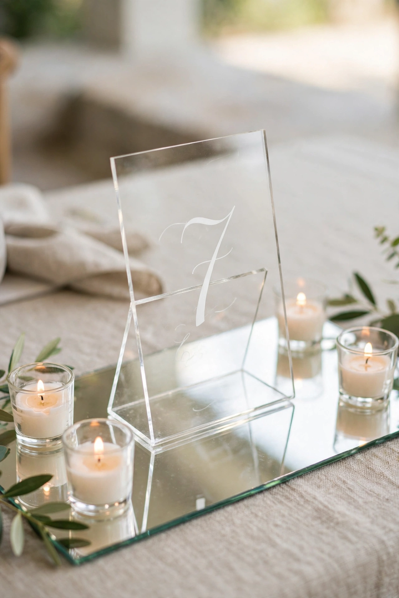 Mirror Number Holders wedding decor inspiration