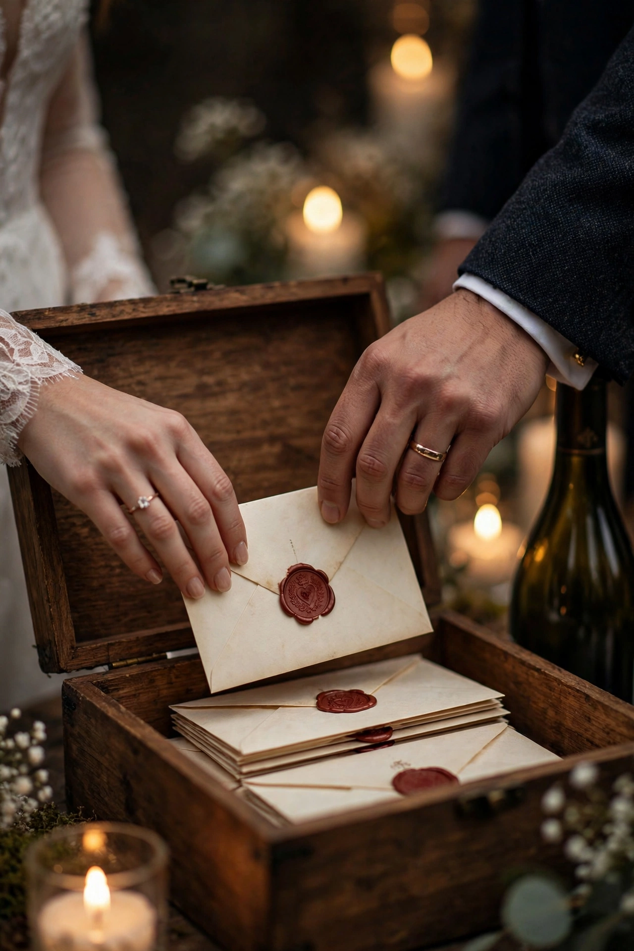 Anniversary Wine and Letters wedding decor inspiration